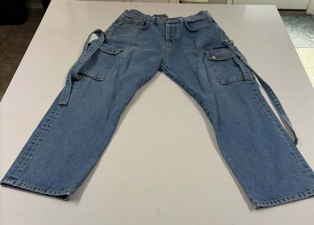 Carmar Denim Blue Cargo Jeans with Side Straps Size 30